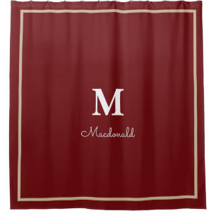 Elegant Simple Custom Monogram Duschvorhang