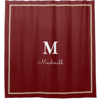 Elegant Simple Custom Monogram Duschvorhang