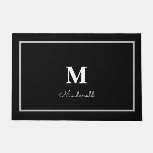 Elegant Simple Custom Monogram Fußmatte (Vorderseite)