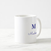 Elegant Simple Custom Monogram  Kaffeetasse (VorderseiteRechts)