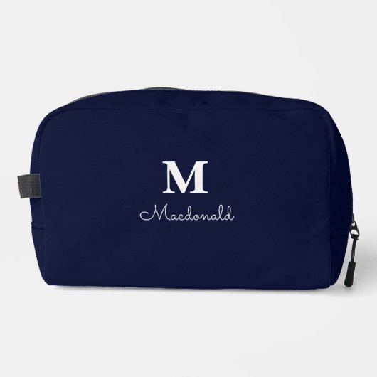 Elegant Simple Custom Monogram Waschbeutel (Vorderseite)