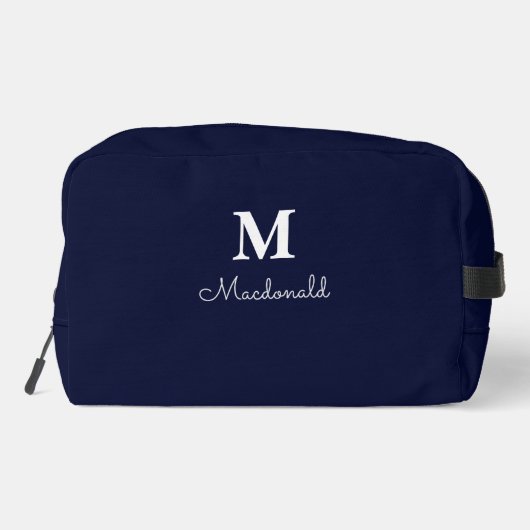 Elegant Simple Custom Monogram Waschbeutel (Rückseite)