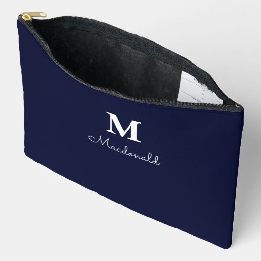 Elegant Simple Custom Monogram Zubehörtasche (Offen)