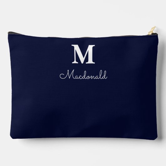 Elegant Simple Custom Monogram Zubehörtasche (Rückseite)