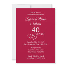 Elegant Simple Custom Ruby 40-jähriges Party