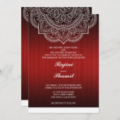 Elegant simple Deep Red Paisley Indian Hindu Einladung (Vorne/Hinten)