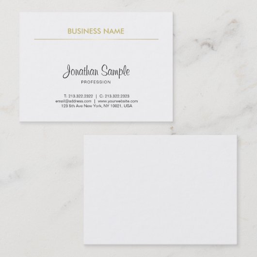 Elegant Simple Design Handwriting Script Trendy Visitenkarte (Vorne/Hinten)