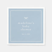 Elegant Simple Dusty Blue Boys Baby Shower Serviette (Vorderseite)