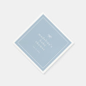 Elegant Simple Dusty Blue Boys Baby Shower Serviette (Ecke)
