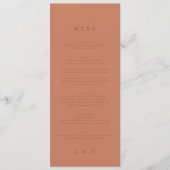 Elegant Simple Dusty Orange + Terracotta Monogram Menükarte (Vorderseite)