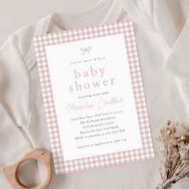 Elegant Simple Dusty Pink Girls Baby Shower Einladung