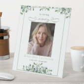 Elegant Simple Eucalyptus Photo In loving memory Sockelschild (In Situ)