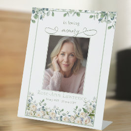 Elegant Simple Eucalyptus Photo In loving memory Sockelschild