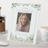 Elegant Simple Eucalyptus Photo In loving memory Sockelschild (In Situ)