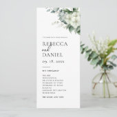 Elegant Simple Eukalyptus Greenery Wedding Program Einladung (Stehend Vorderseite)