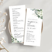 Elegant Simple Eukalyptus Greenery Wedding Program Einladung