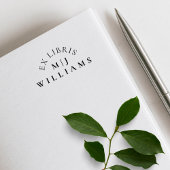 Elegant Simple Ex Libris Individuelle Name Initial Permastempel