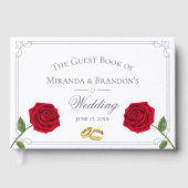 Elegant Simple Floral Classic Wedding Gästebuch (Vorderseite)