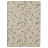 Elegant Simple Floral Laurel Wreath Monogram Klemmbrett (Rückseite)