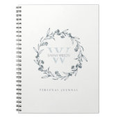Elegant Simple Floral Laurel Wreath Monogram Notizblock (Vorderseite)