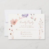 Elegant Simple Floral Mocha Wedding RSVP Response Karte (Vorderseite)