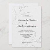 Elegant Simple Floral Wedding Einladung (Vorderseite)