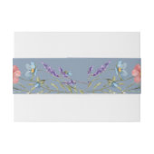 Elegant Simple Floral Wildblumen Blue Wedding Einladungsbanderole (Rückseitenbeispiel)