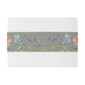 Elegant Simple Floral Wildblumen Sage Wedding Einladungsbanderole (Rückseitenbeispiel)