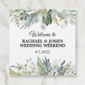 Elegant Simple Foliage & Greenerity Wedding Geschenkanhänger (Rückseite)