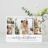 Elegant Simple Foto Collage Weihnachten Einladung (Stehend Vorderseite)