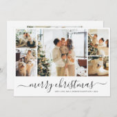 Elegant Simple Foto Collage Weihnachten Einladung (Vorne/Hinten)