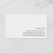 Elegant Simple Foto Fotografy Visitenkarte (Rückseite)