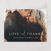 Elegant Simple Foto Wedding Vielen Dank Postkarte (Vorderseite)