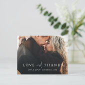 Elegant Simple Foto Wedding Vielen Dank Postkarte (Stehend Vorderseite)