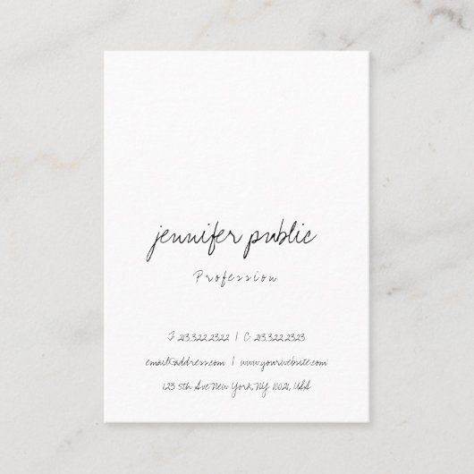 Elegant Simple Freehand Script Beruflich Trendy Visitenkarte (Vorderseite)