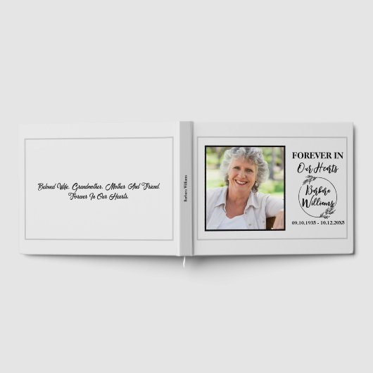 Elegant Simple Funeral Keepake Mermorial Gästebuch (Voll)