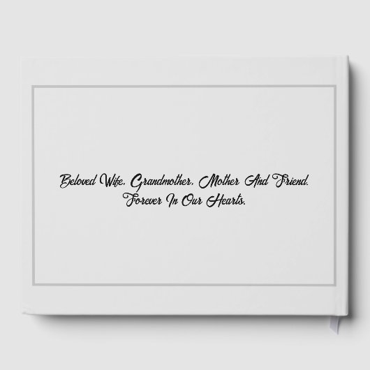 Elegant Simple Funeral Keepake Mermorial Gästebuch (Rückseite)