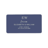 Elegant Simple Future Dusk mit Monogram Wedding Adressaufkleber (Vorne)