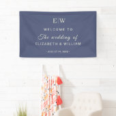 Elegant Simple Future Dusk mit Monogram Wedding Banner (Insitu)