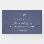 Elegant Simple Future Dusk mit Monogram Wedding Banner (Horizontal)