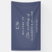 Elegant Simple Future Dusk mit Monogram Wedding Banner (Vertikal)
