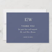 Elegant Simple Future Dusk mit Monogram Wedding Dankeskarte (Vorderseite)