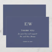 Elegant Simple Future Dusk mit Monogram Wedding Dankeskarte (Vorne/Hinten)