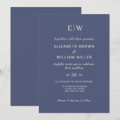 Elegant Simple Future Dusk mit Monogram Wedding Einladung (Vorne/Hinten)