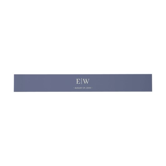 Elegant Simple Future Dusk mit Monogram Wedding Einladungsbanderole (Flach)