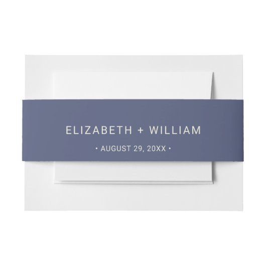 Elegant Simple Future Dusk mit Monogram Wedding Einladungsbanderole (Vorderseite Beispiel)