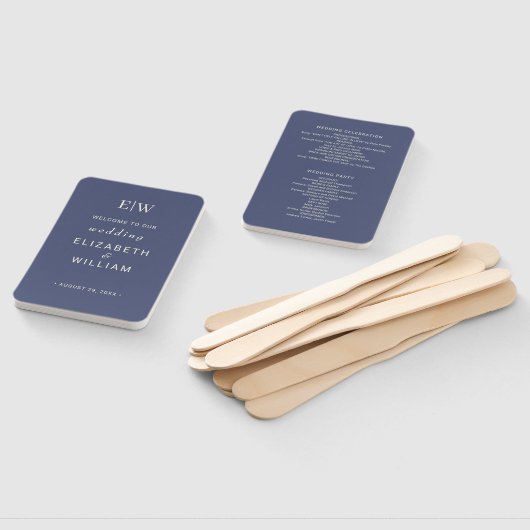 Elegant Simple Future Dusk mit Monogram Wedding Fächer (Non-assembled)