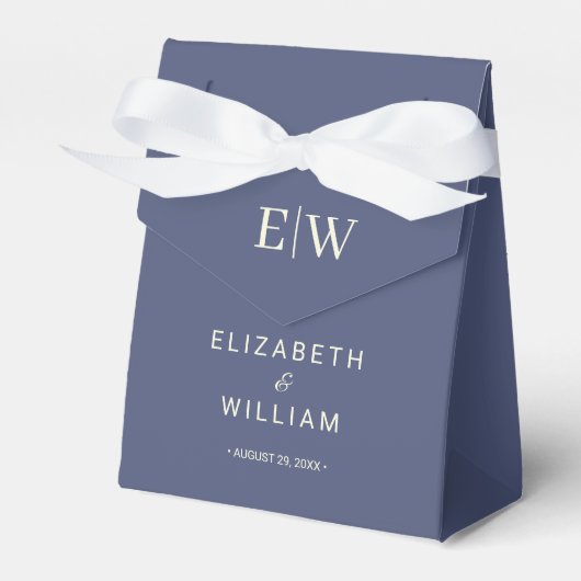 Elegant Simple Future Dusk mit Monogram Wedding Geschenkschachtel (Vorderseite)