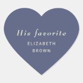 Elegant Simple Future Dusk mit Monogram Wedding Herz-Aufkleber (Vorderseite)