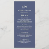Elegant Simple Future Dusk mit Monogram Wedding Menükarte (Vorderseite)
